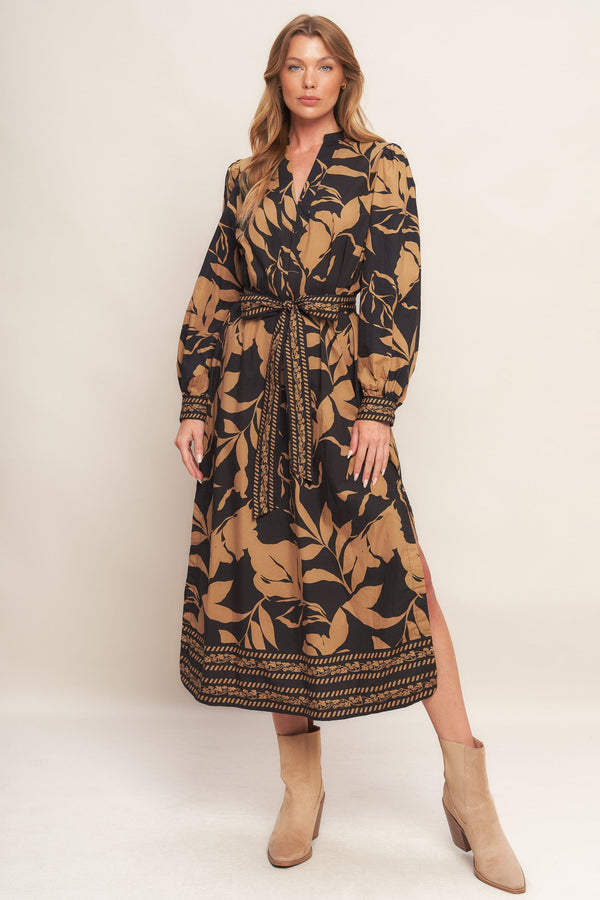 autumn-leaf-woven-midi-dress Flying Tomato - Sophia's StyleDRESSES-1